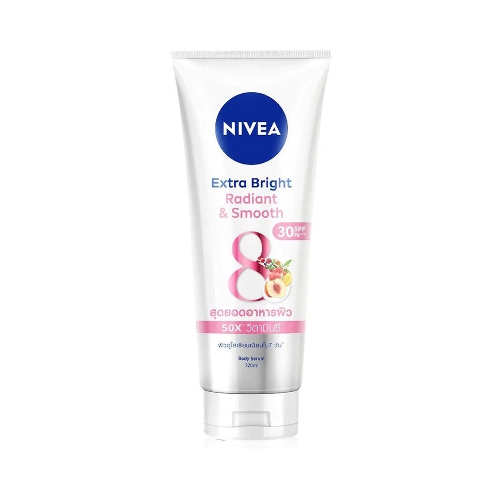 NIVEA Extra Bright Radiant  Smooth SPF30 PA with 8 Super Food Body Serum Lotion 320ml